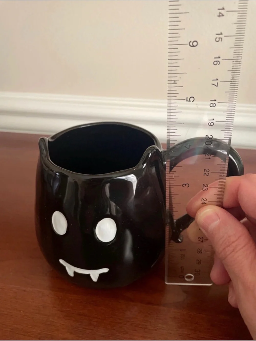 Pottery Barn Black Ceramic Vampire Bat Mug (Retired)